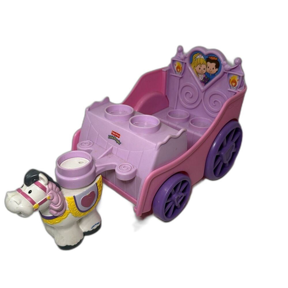 Fisher Price Little People 2007 Princess Prince Royal Wedding Carriage
